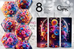 Flowers fantasy| 8 modern skinny tumbler Sublimation designs Product Image 1