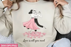 Love is all you need PNG, Retro Valentines Sublimatio PNG Product Image 2