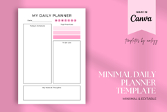 Minimal Cute Daily Planner Canva Template | Aesthetic Product Image 1