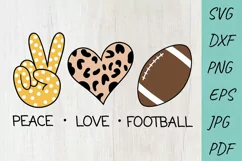 Football Svg | Peace Love Football Svg | Football Mom Svg Product Image 1