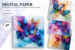 Rainbow Watercolor Alcohol Ink Background Digital Paper Product Image 1