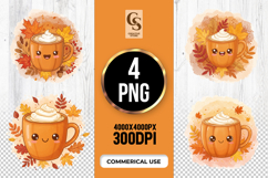 Autumn Coffee Cup Sublimation PNG Product Image 1