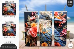 3D Cute Birds Tumbler Wrap| 3D Bird Sublimation Product Image 1