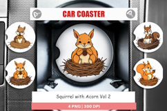 Car Coaster Acorn Squirrel Product Image 1