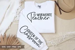 My Favorite Teacher SVG Design - Sleeve T-shirt Design Product Image 2