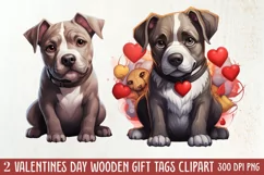 Cute Valentine Dog Clipart, Valentines Day Dog Clipart Product Image 1