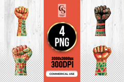 Mosaic Pattern Raised Fist Clipart Sublimation PNG Product Image 1
