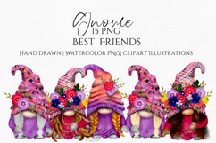 Best Friends Gnomes Summer Brights | Gnome Clipart Product Image 1