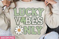 Lucky Vibes Only PNG, Groovy ST Patricks Sublimation PNG Product Image 2