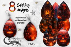 Halloween with lava | 8 Teardrop earring sublimation designs Product Image 1