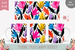 Abstract Tulips Mug, Abstract Mug, Floral Mug Template Product Image 1