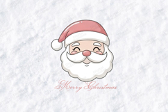 Cute Santa Face Merry Christmas Holiday T-Shirt Design SVG Product Image 2