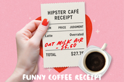 Funny Expensive Coffee Receipt, Sublimation PNG. Product Image 1