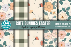 Cute Bunnies Easter Digital Background Bundle PNG Product Image 2