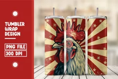 Patriotic Rooster 20 oz Tumbler Wrap - 4th of July Tumbler Product Image 1