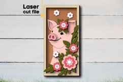 Pig Frame SVG laser cut file for Glowforge Product Image 1
