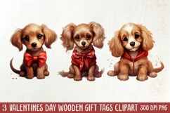 Cute Valentine Dog Clipart, Valentines Day Dog Clipart Product Image 1