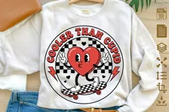Cooler Than Cupid PNG - Retro Skater Heart Sublimation Product Image 1