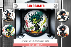 Car Coaster Grumpy Witch Product Image 1