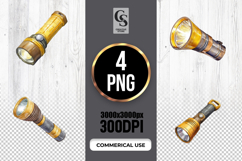 Watercolor Flashlight Clipart PNG Product Image 1