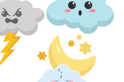 A Set of Cute Weather and Sky Characters Product Image 2
