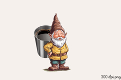 Gnome holding coffee cup PNG Product Image 2