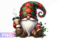 Christmas Coffee Gnome Sublimation Clipart PNG Product Image 1