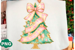 Christmas Tree PNG,Hand-Painted Coquette Christmas Tree PNG Product Image 1