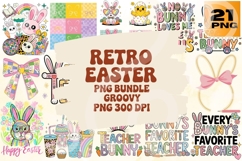 Retro Easter PNG Bundle Groovy 300 DPI Product Image 1