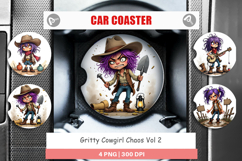 Car Coaster Cowgirl Chaos Product Image 1