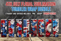 4th of July 3D Floral Sublimation Wrap Bundle Product Image 1