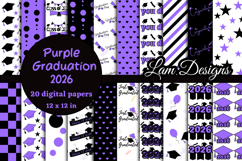 Graduation 2026 purple digital papers Product Image 1