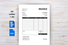 Minimalist Invoice Template | MS Word &amp; Google Docs Product Image 6