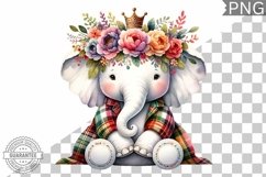 Floral Crown Elephant Sublimation - Clipart Bundle Product Image 2