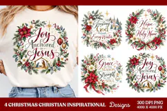 4 Christian Christmas PNG Designs, 4 Christian Inspirational Product Image 1