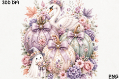 , Swan Ghost Halloween Sublimation Art SVG Product Image 2