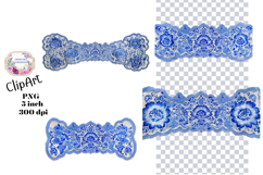 Blue Toile, Ephemera, PNG, Clipart, Junk Journal, flowers Product Image 1