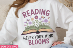 Reading Helps Your PNG, Book Reader Sublimation PNG Product Image 2