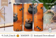 Halloween Cauldron Tumbler, Cute Halloween Tumbler Design Product Image 1