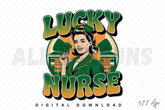 Lucky Nurse St. Patrick&#039;s Day Sublimation PNG Design Product Image 1