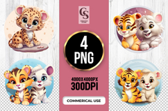 Leopard Tiger Cub Clipart Sublimation PNG Product Image 1
