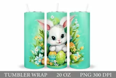Cute Bunny Tumbler Design. Easter Tumbler Sublimation Product Image 1