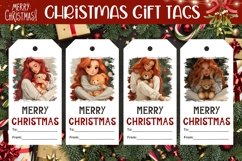 Cozy Winter Gift Tag, Christmas Girl Gift Tag Template Product Image 1