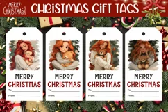 Cozy Winter Gift Tag, Christmas Girl Gift Tag Template Product Image 1