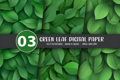 Green Leaf Digital Paper Product Image 1