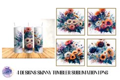 BOHO Flower 20 OZ Tumbler Sublimation Design PNG Product Image 1