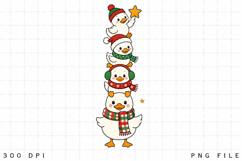 Christmas Ducks PNG Clipart, Cute Stacked Ducks Sublimation Product Image 4
