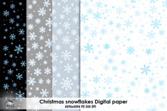Snowflakes digital paper, Christmas background clipart Product Image 1