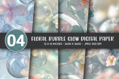 Floral bubble glow digital paper Product Image 1
