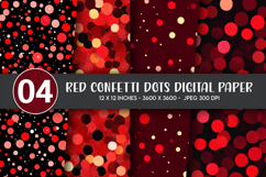 Red Confetti Dots Digital Paper Product Image 1
